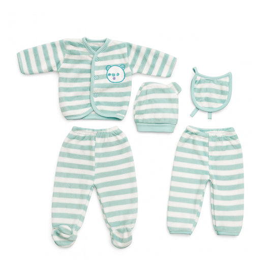 Stripes Green 5 Piece Fleece Starter Set