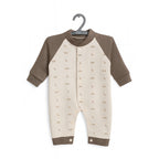 Feather Down Light Fleece Romper Brown 3-6M