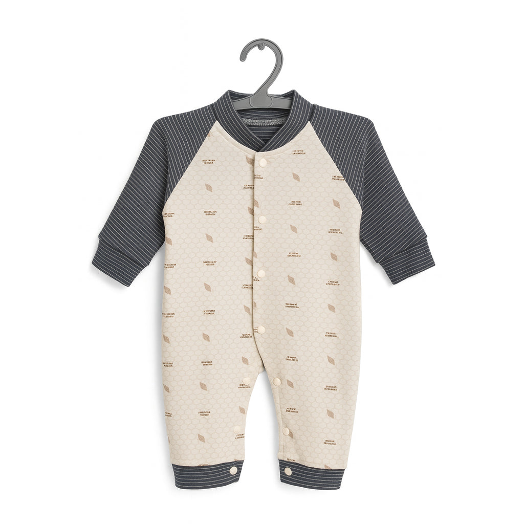 Feather Down Light Fleece Romper Blue 3-6M