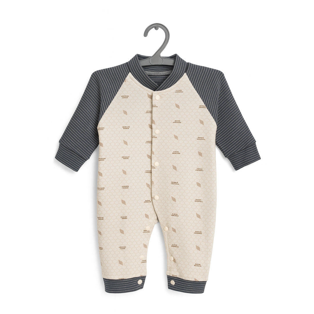 Feather Down Light Fleece Romper Blue 3-6M
