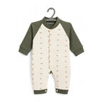 Feather Down Light Fleece Romper Dark Green 3-6M
