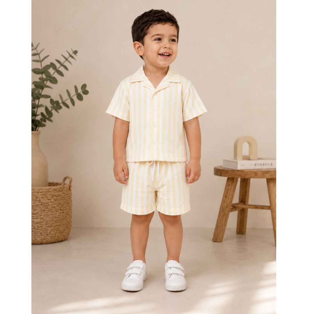 Gelato Lemon Stripe Resort Co-ord Set