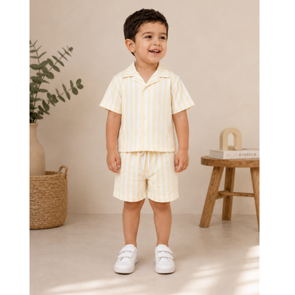 Gelato Lemon Stripe Resort Co-ord Set