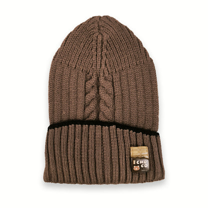 Multi Design Warm Wool Caps Brown