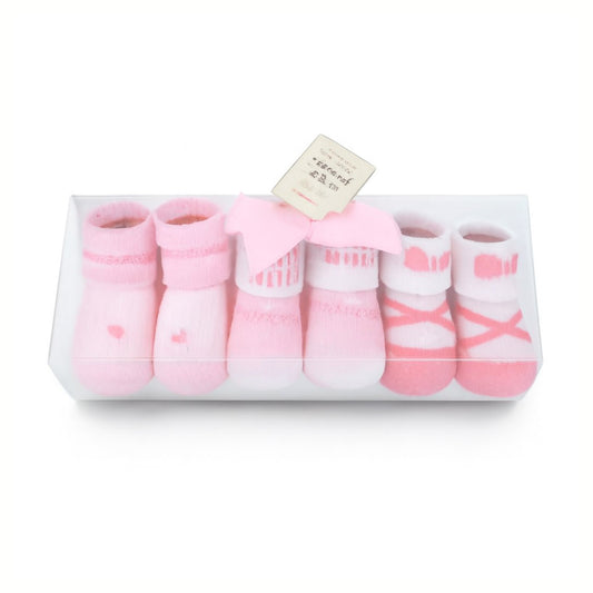 Pink 3 Pcs Socks Gift Set