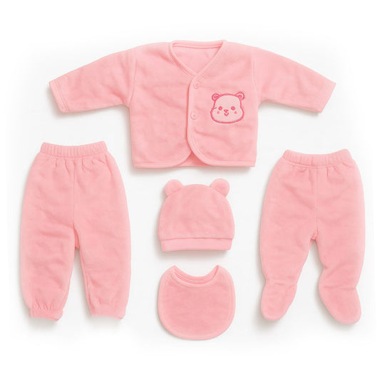 Plain Pink 5 Piece Fleece Starter Set