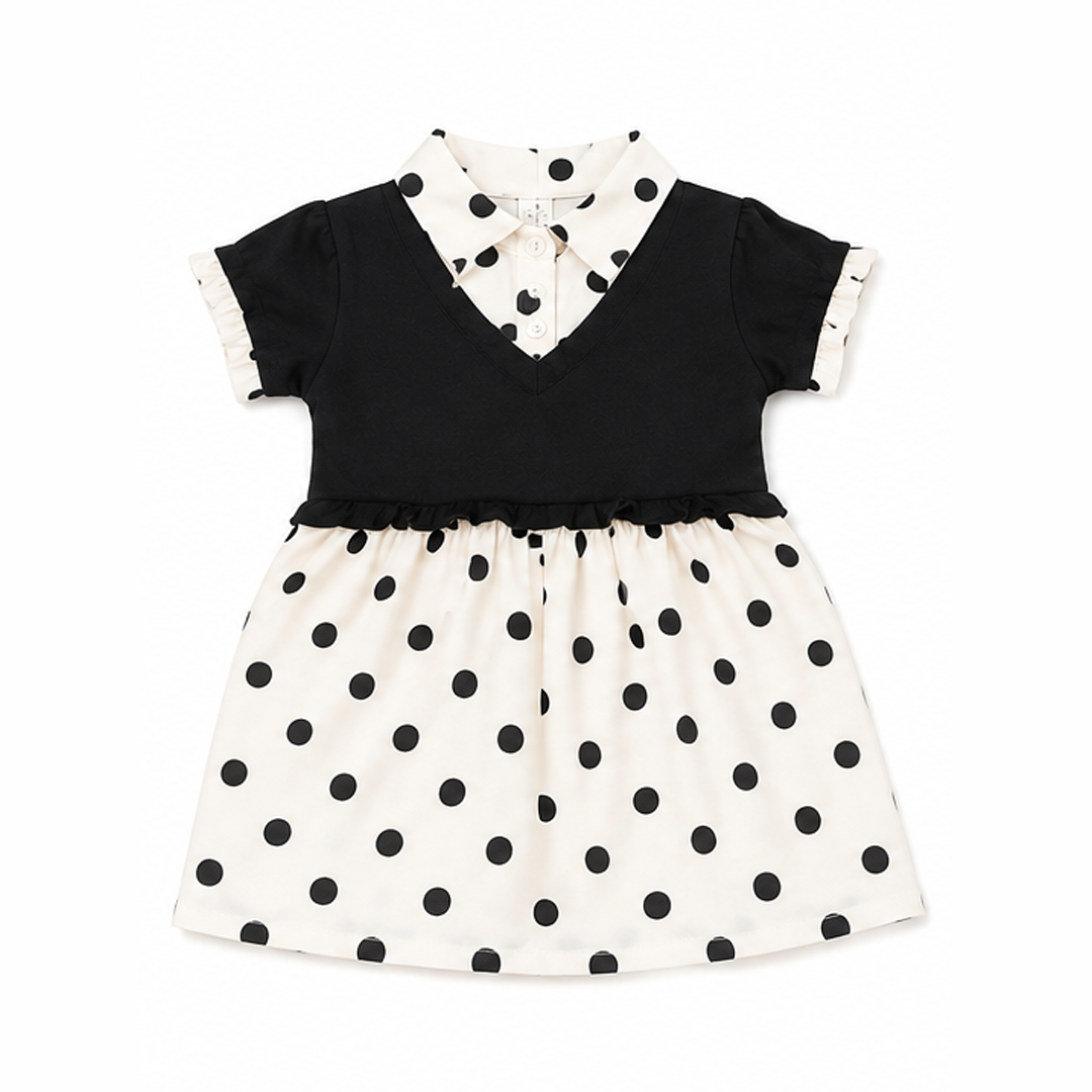 Polka dots baby frock on white background
