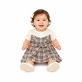 Check Burberry baby frock on white background