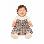 Check Burberry baby frock on white background