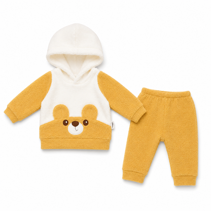 Sherpa Fleece Bear Hoodie & Trouser Set
