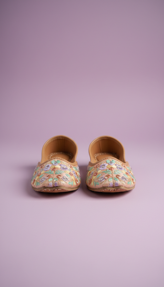 Peach Puff traditional toddler juttis