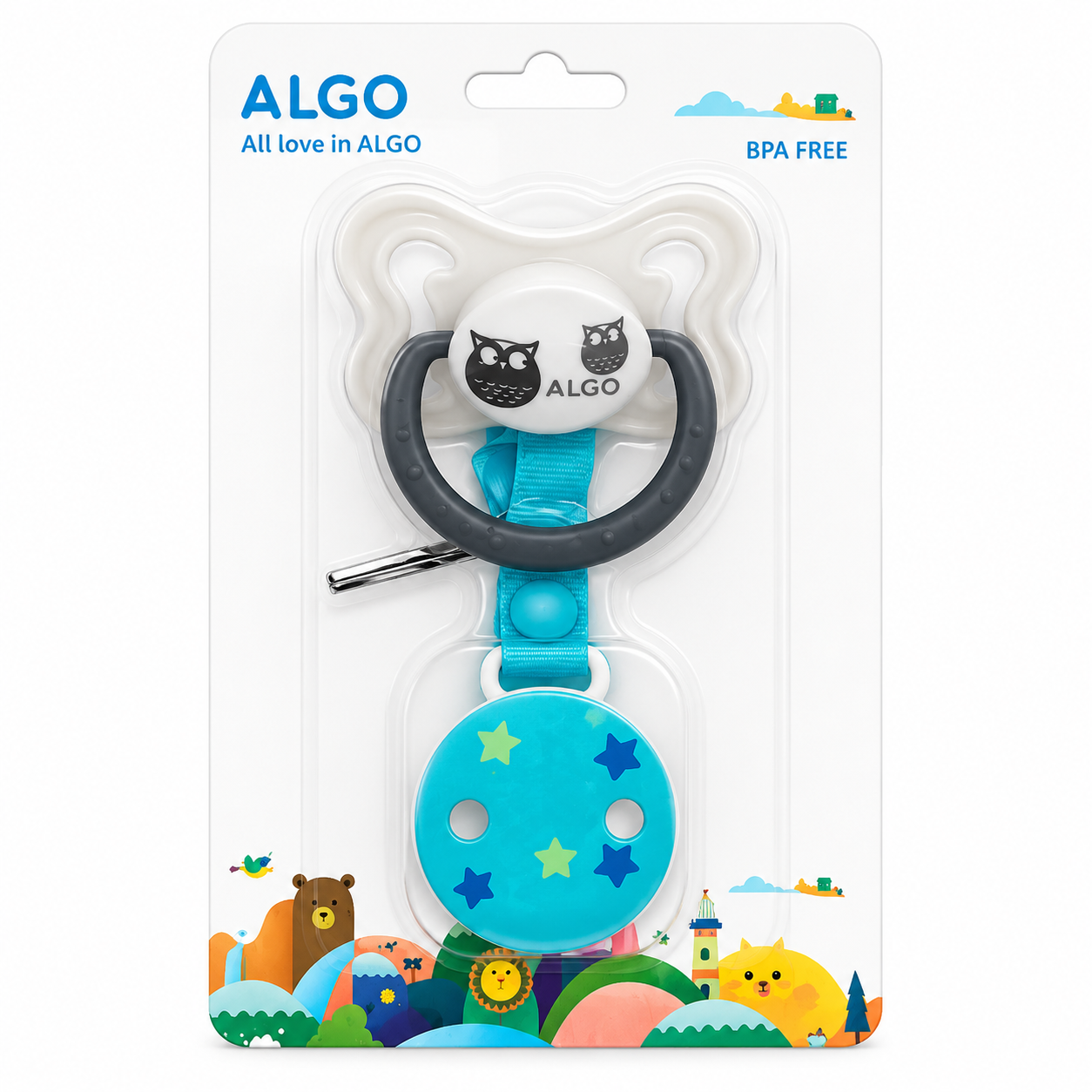 ALGO Baby Pacifier & Clip Set – BPA Free