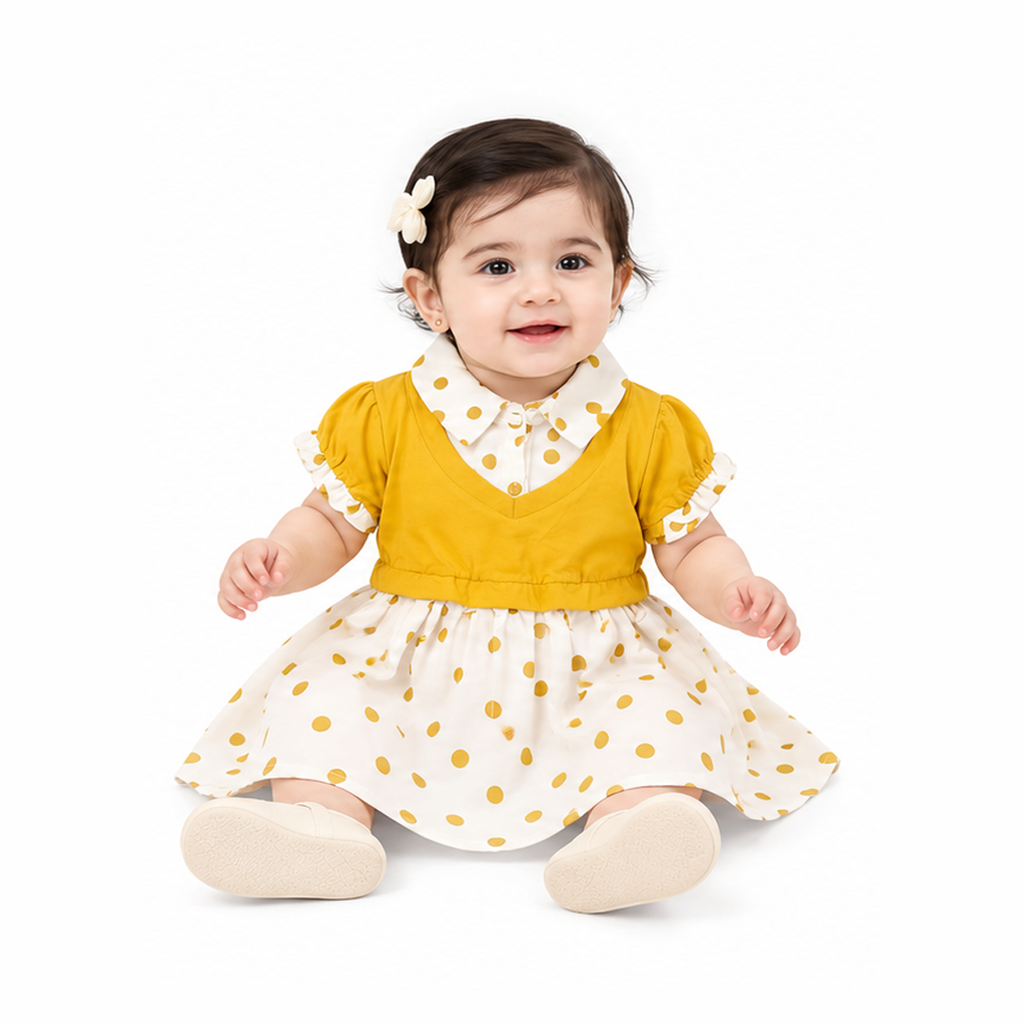 Polka dots baby frock additional view