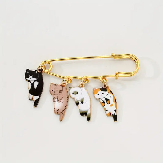 Alloy Kitten Brooch Pin