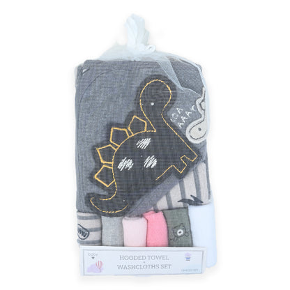 7 Piece Hooded Towel And Washcloth Set D4