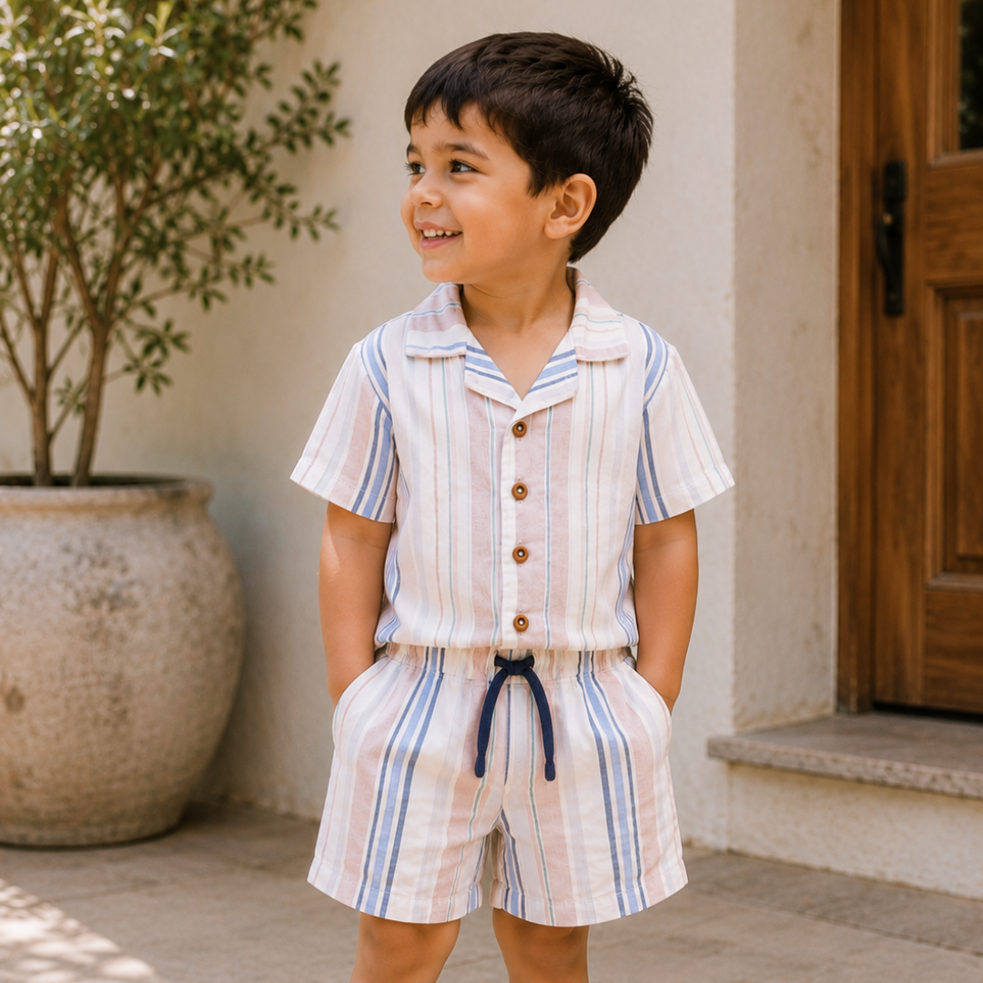 Harbour Stripe kids summer outfit detail