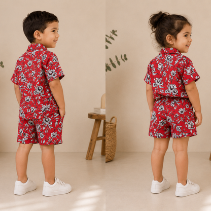 Waikiki Floral Resort Unisex Summer Set