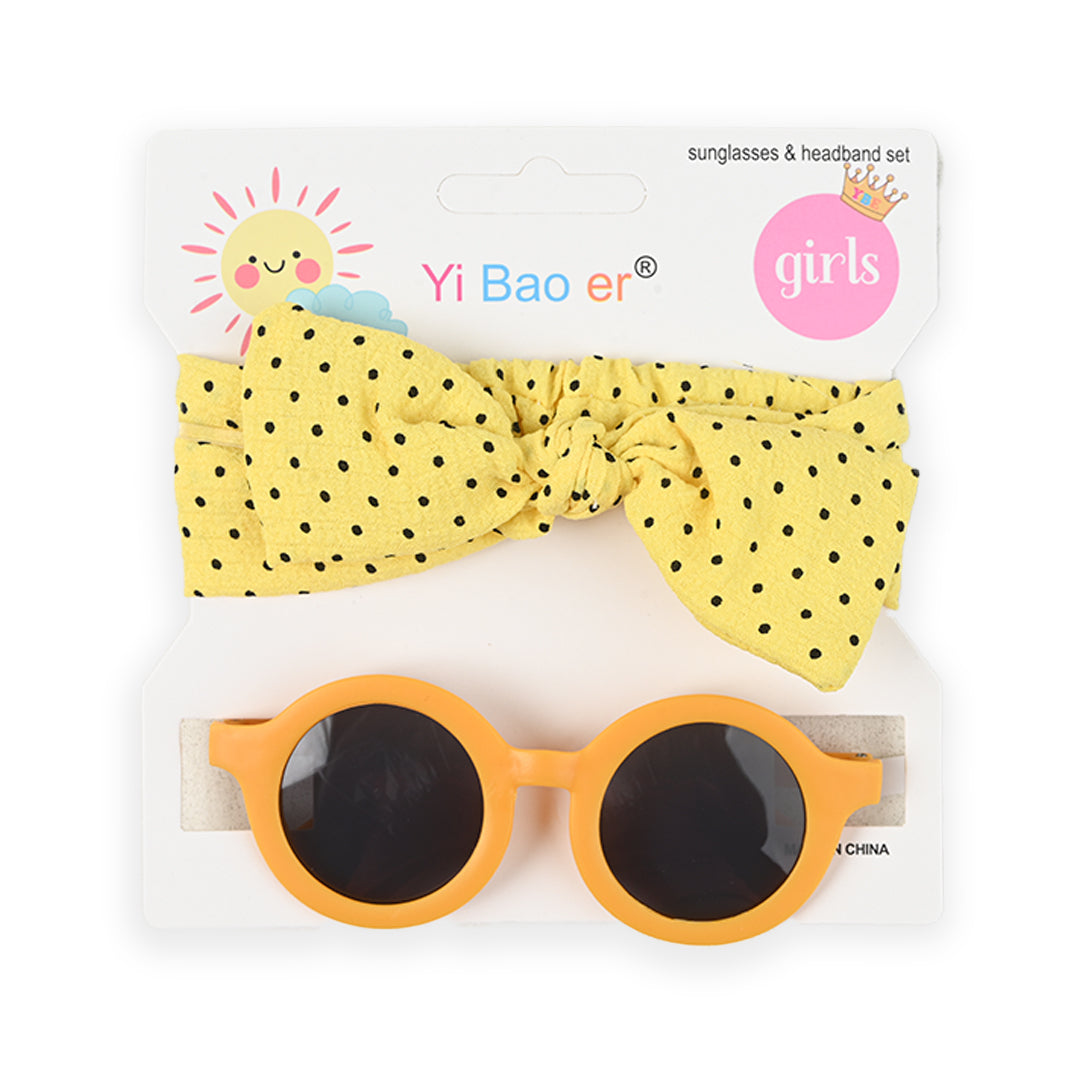 Baby Girl Dotted Sunglasses and Headband Set