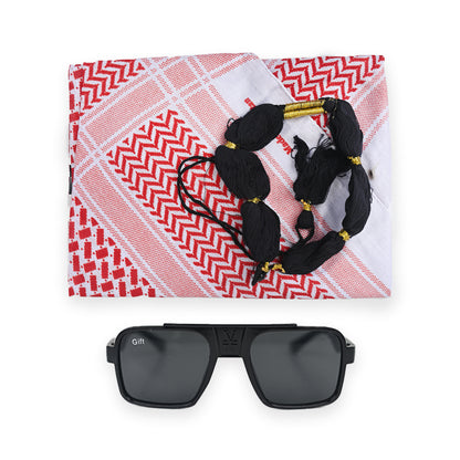 Baby Shemagh Rope & Glasses Set Red