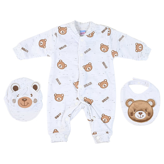 Bear 3 Piece Winter Romper Set