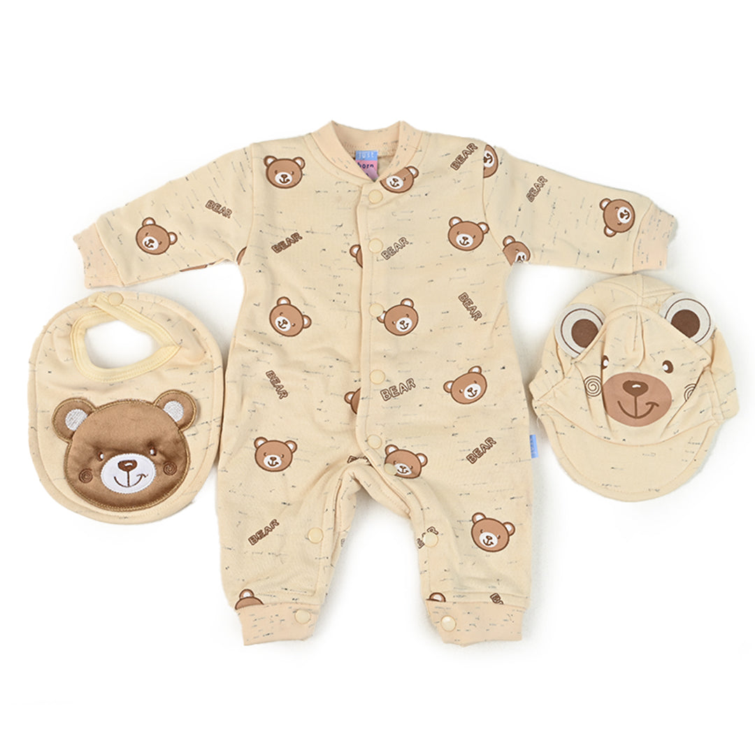 Bear 3 Piece Winter Romper Set 3