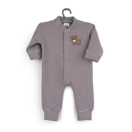 Bear Stripes light Fleece Romper