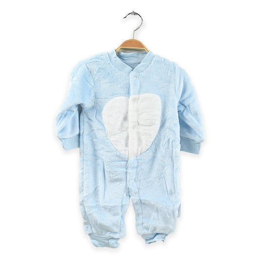 Blue Heart Fluff Fleece Winter Romper