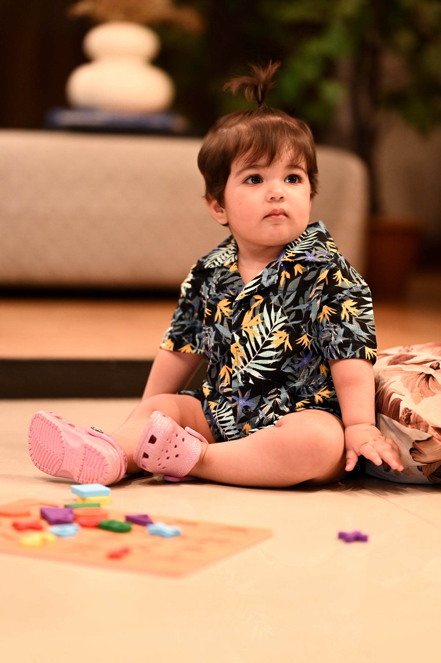Child wearing Bora Bora Tropical Resort co-ord set by BabyCo