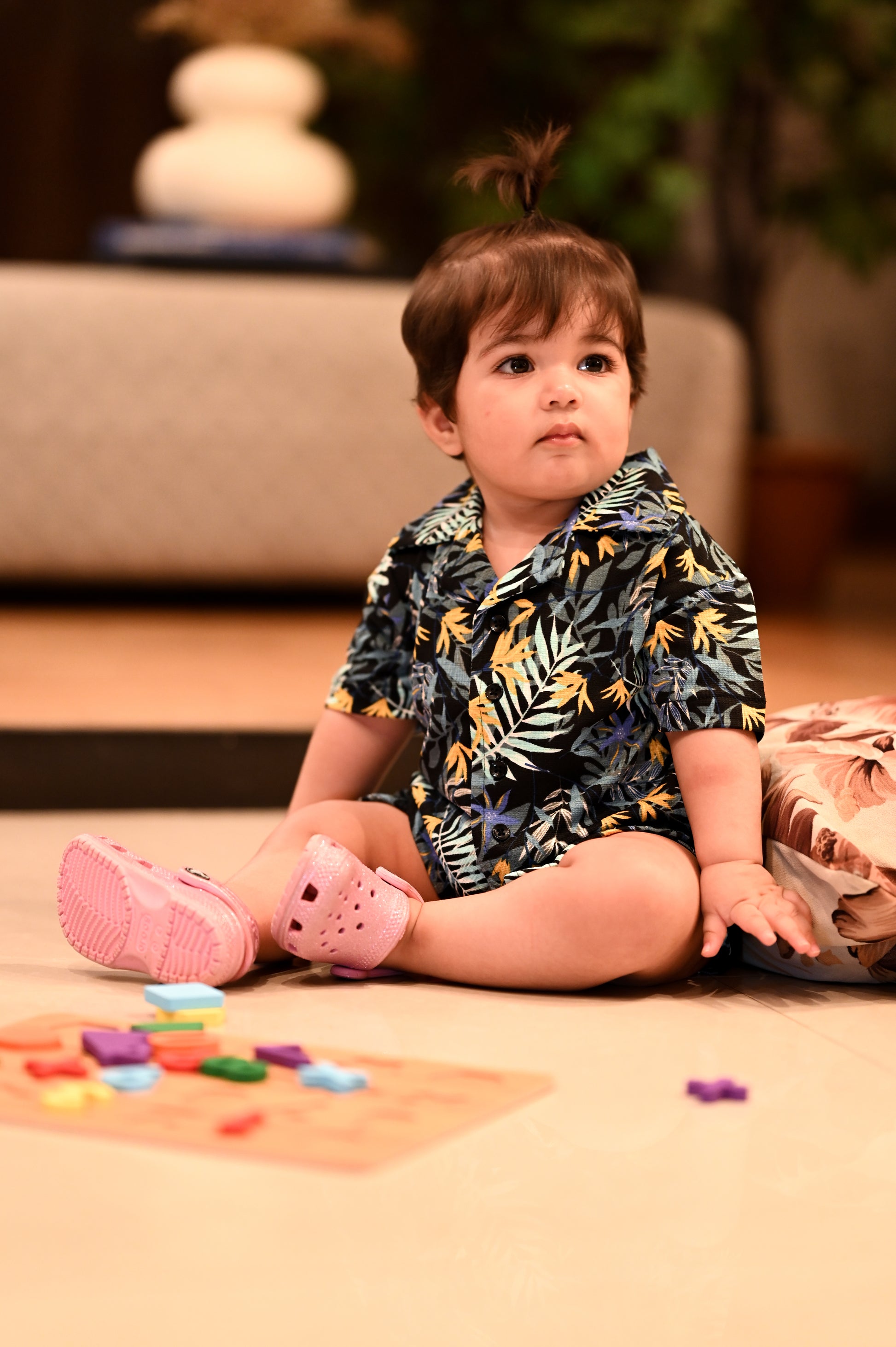 Child wearing Bora Bora Tropical Resort co-ord set by BabyCo