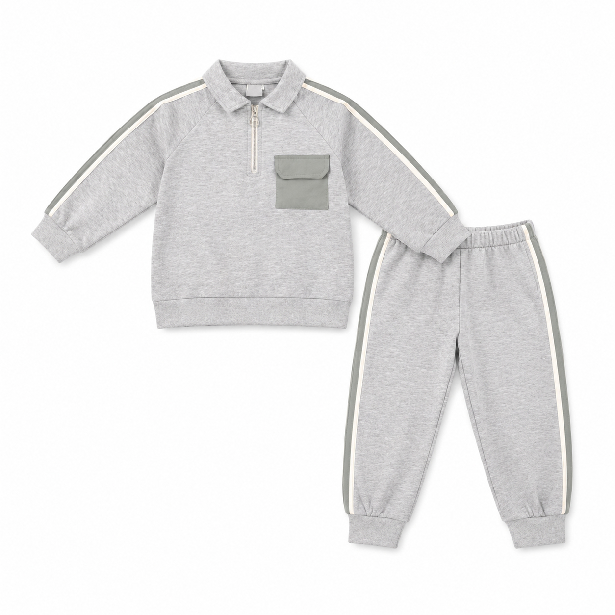 Grey Stripe Track Suit