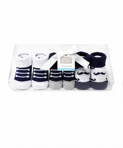 Mustache Newborn Socks Pack Of 3