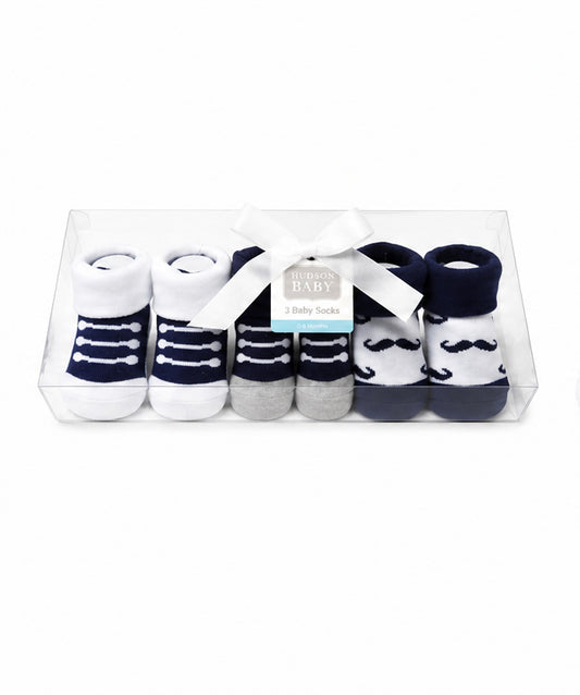 Mustache Newborn Socks Pack Of 3