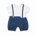 White and Blue summer baby romper