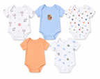Five-piece half sleeve baby bodysuit set detail