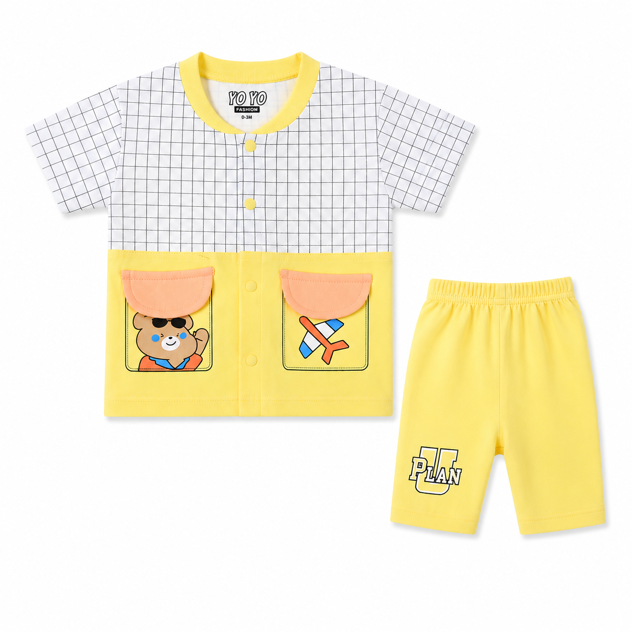 Plain Bear Half Sleeve Shirt & Shorts