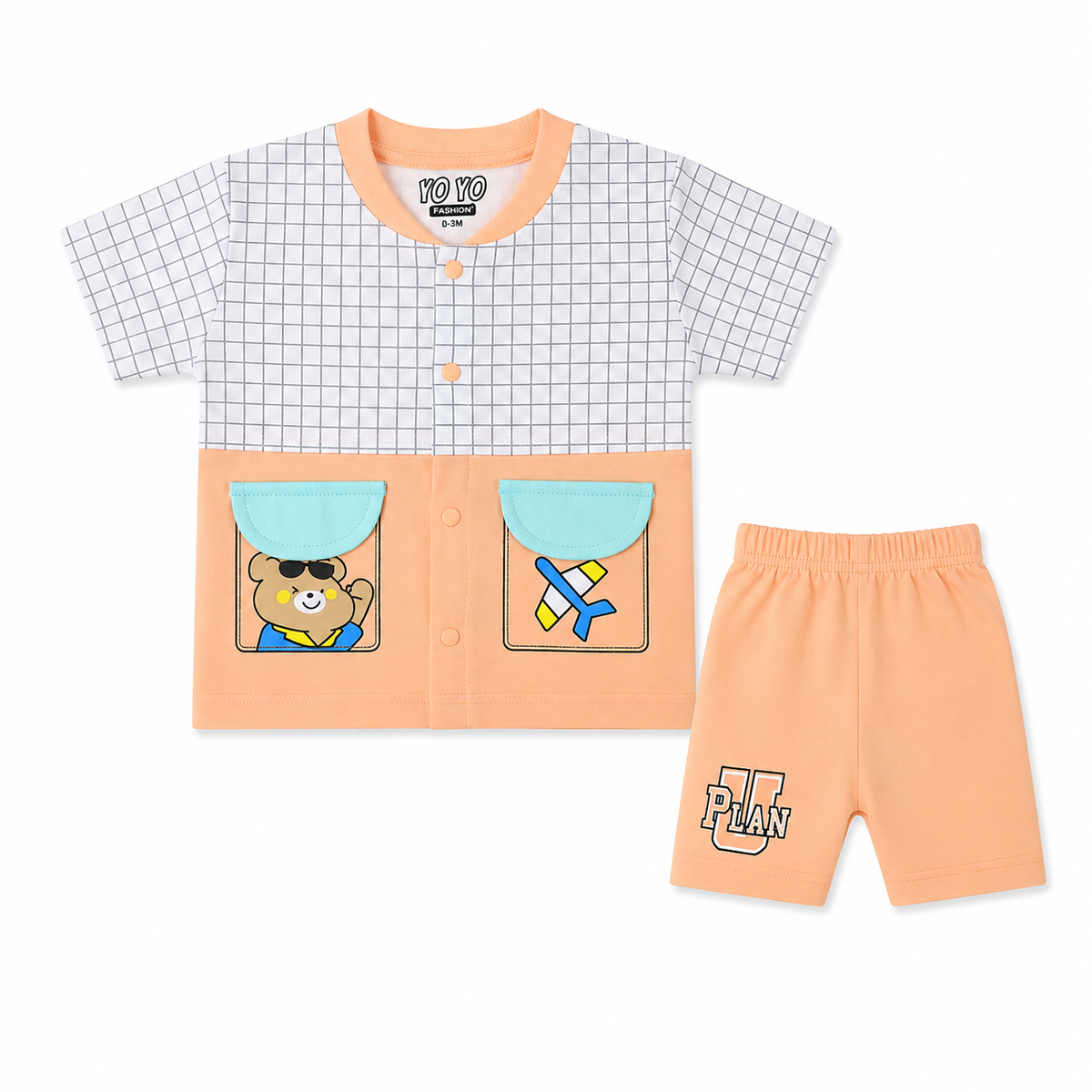Plain Bear baby night suit alternate view