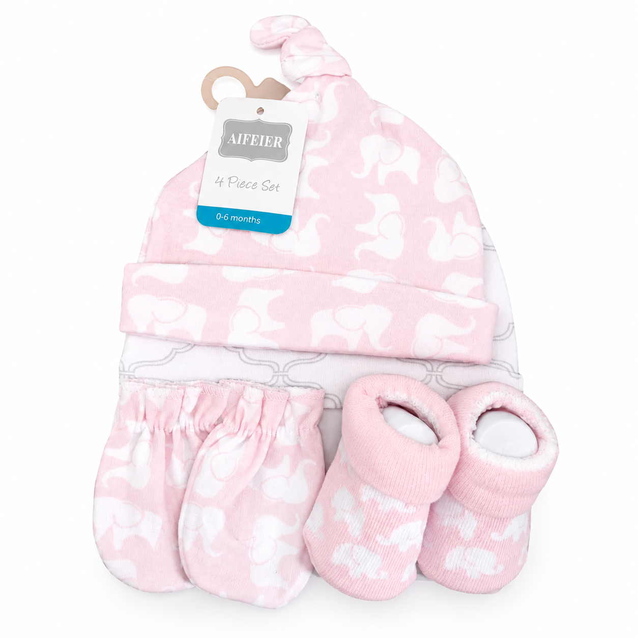 Elephant 4 Piece Cap Set With Booties