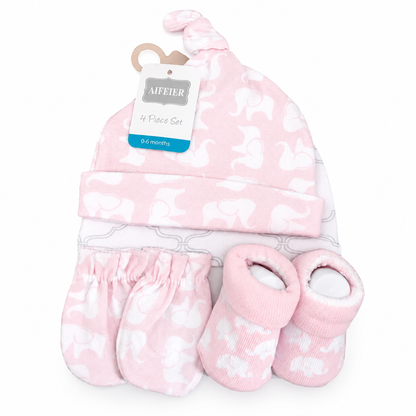 Elephant 4 Piece Cap Set With Booties