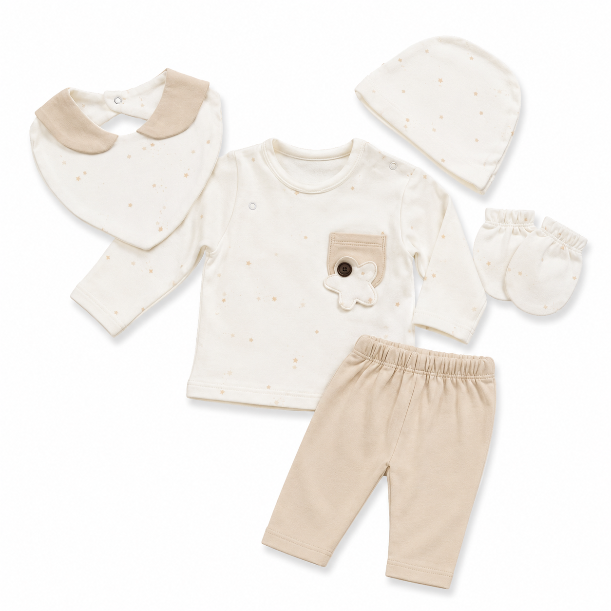 Star 5 Piece Newborn Shirt & Trouser Gift Set