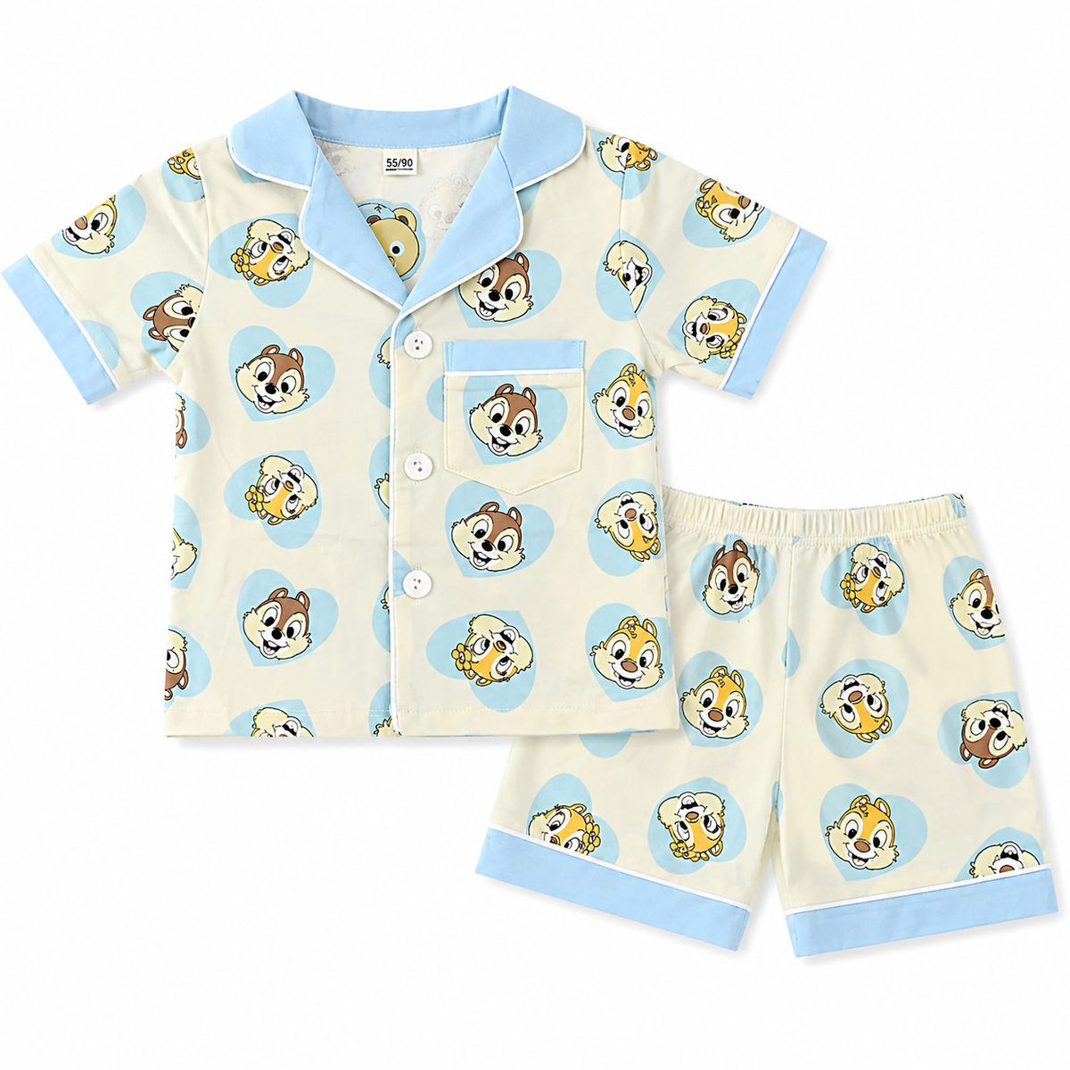 Squirrel button-down baby night suit