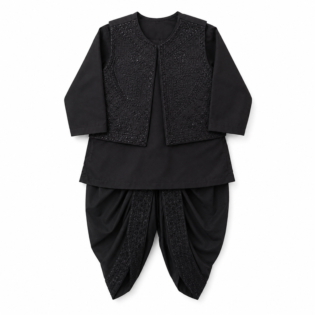 Sequence dhoti kurta with waistcoat for boys