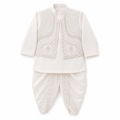 Sequence Dhoti Kurta With Waistcoat