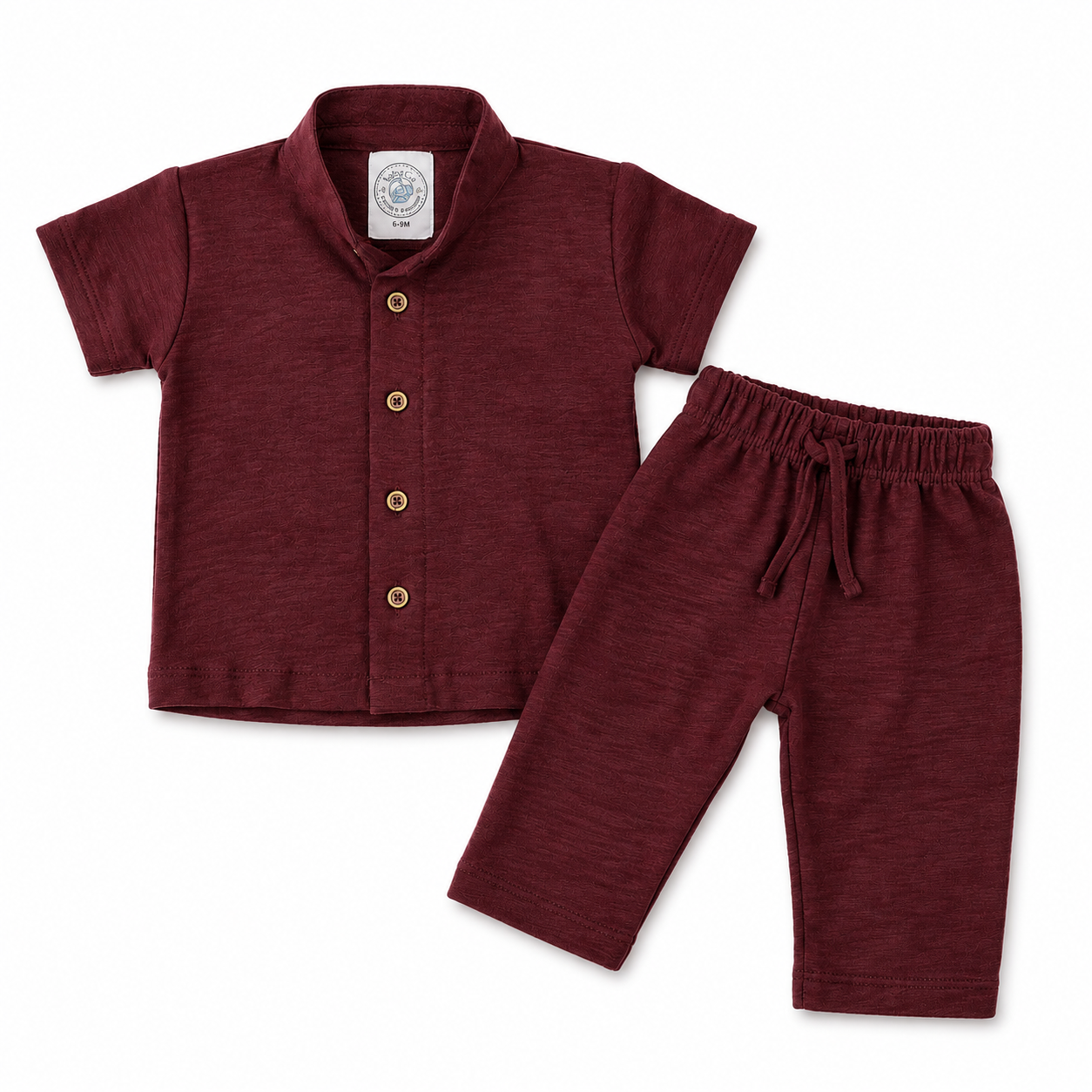Crimson Calm Relaxed Unisex Shirt & Trouser Summer Set