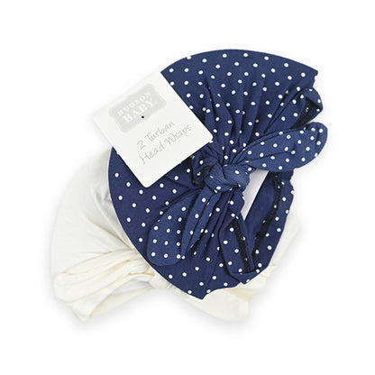 Hudson 2 Pcs Cotton Turban Caps D8
