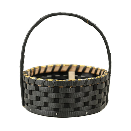 Black wooden baby gift basket for personalised gifting