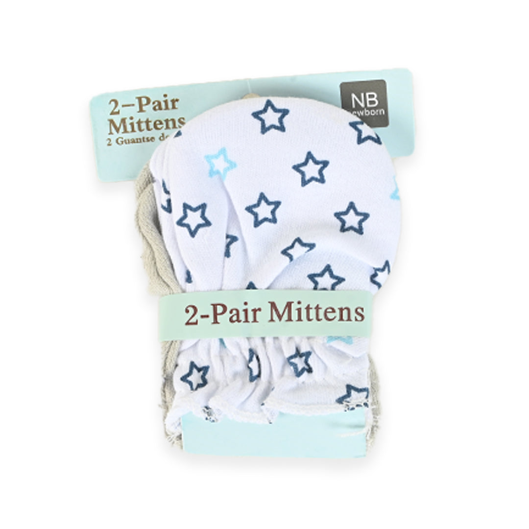 Newborn 100% Soft Cotton Mittens Pack of 2