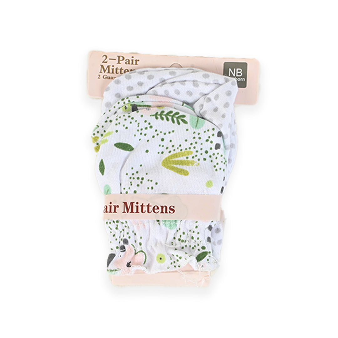 Newborn 100% Soft Cotton Mittens Pack of 2