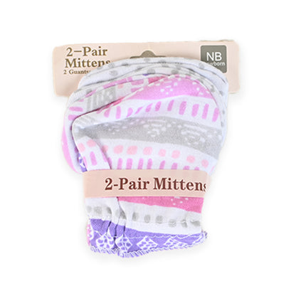 Newborn 100% Soft Cotton Mittens Pack of 2