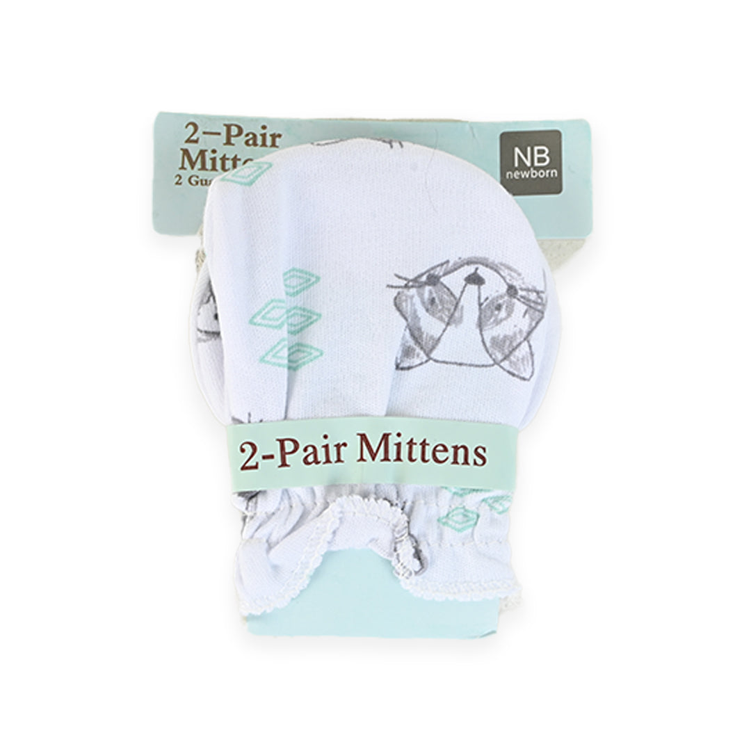 Newborn 100% Soft Cotton Mittens Pack of 2