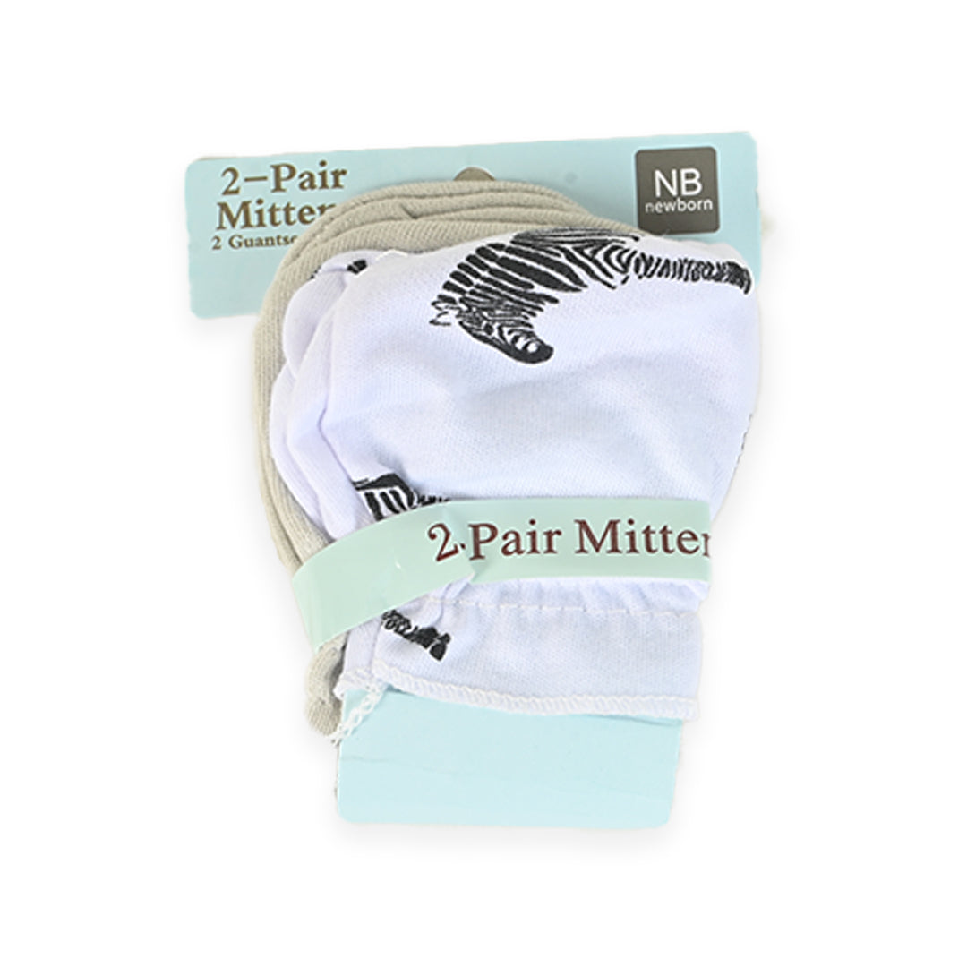 Newborn 100% Soft Cotton Mittens Pack of 2